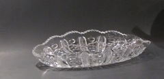 #305 Punty & Diamond Point 12 inch bowl, crystal 1900-1907